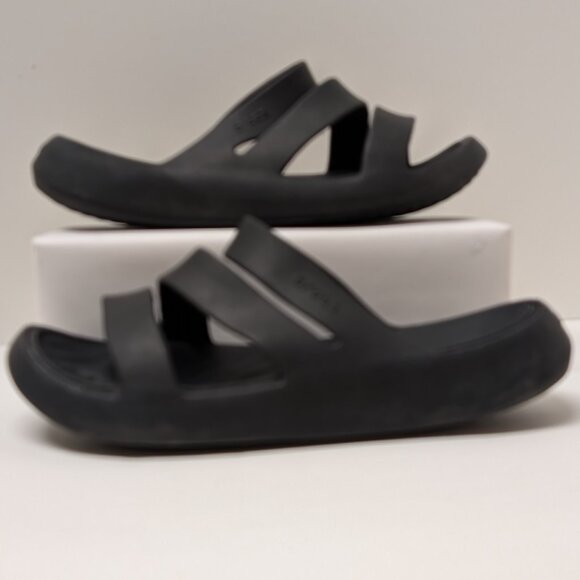 Crocs Getaway Strappy Slide Sandals in Black - Picture 7 of 16